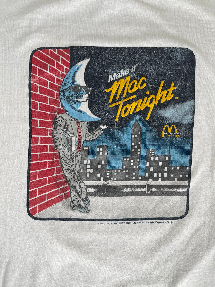 Rare Vintage 80s Mcdonalds Make It Mac Tonight Tee XL – Getem Vintage