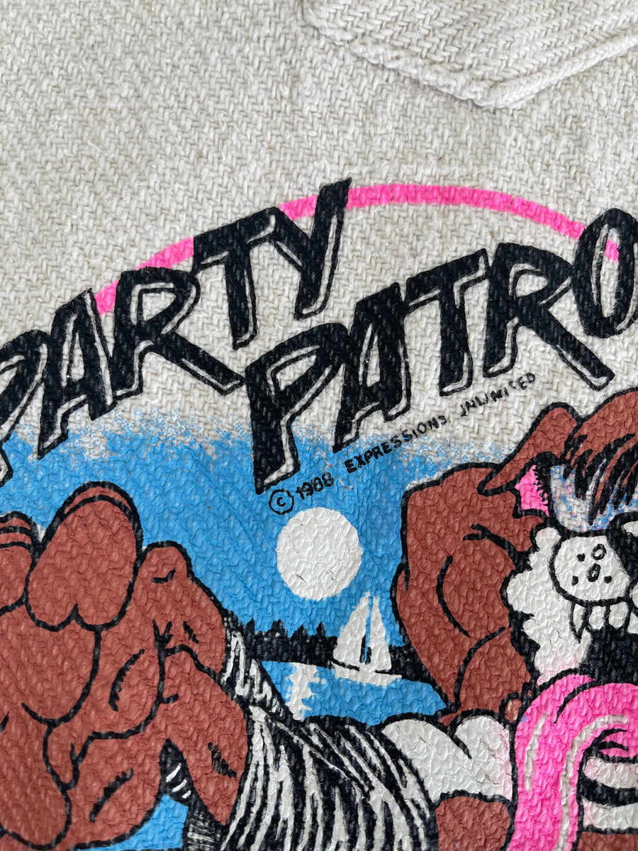 Vintage 1988 Party Patrol Poncho Hoodie XL