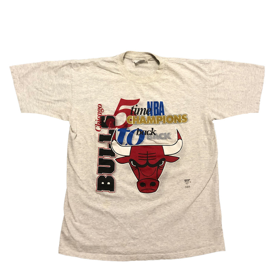 Vintage 90s Chicago Bulls Back To Back Champion Tee L