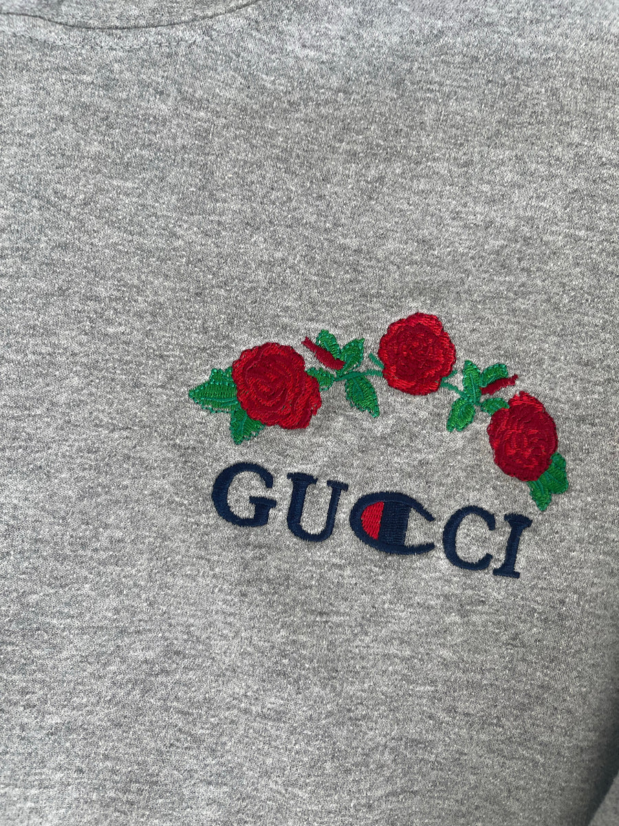 Womens Gucci X Champion Reverse Weave Crewneck Sweater XL
