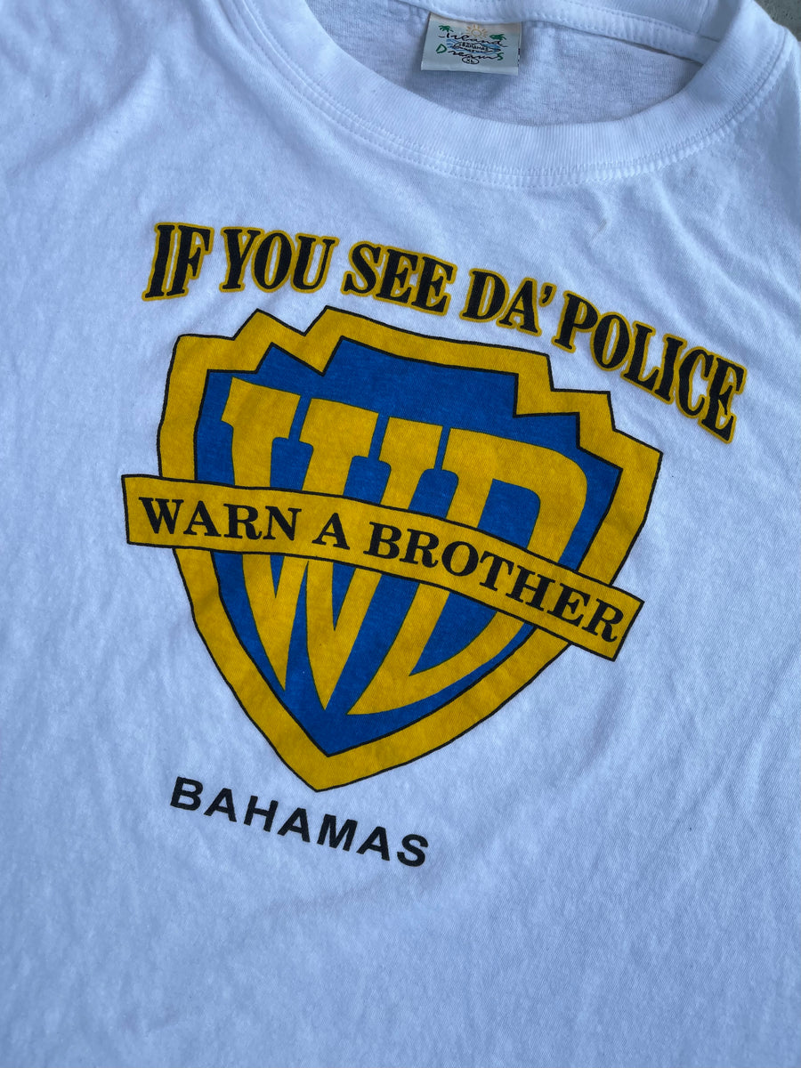 Vintage Warn A Brother If You See Da Police Tee XL