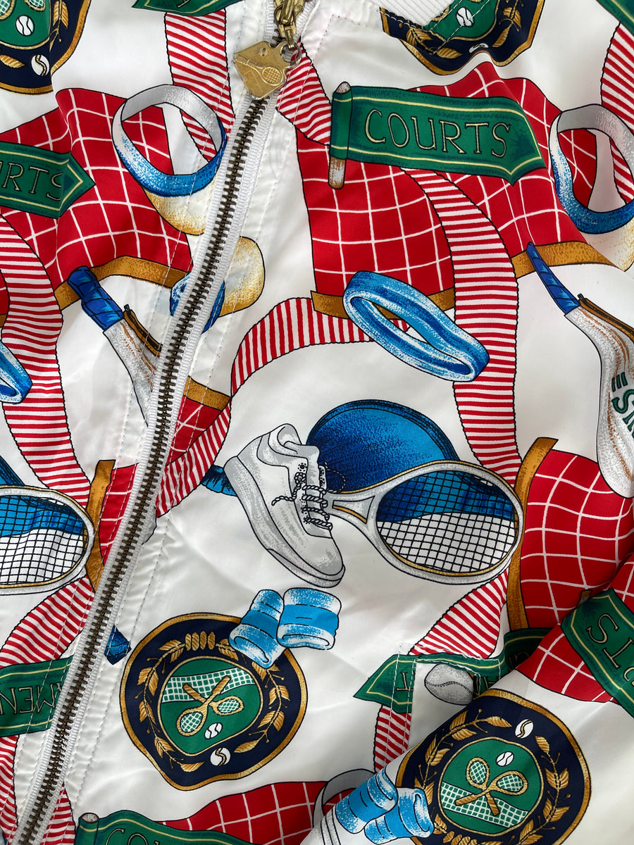 Vintage 90s Womens Tennis Bomber Jacket S