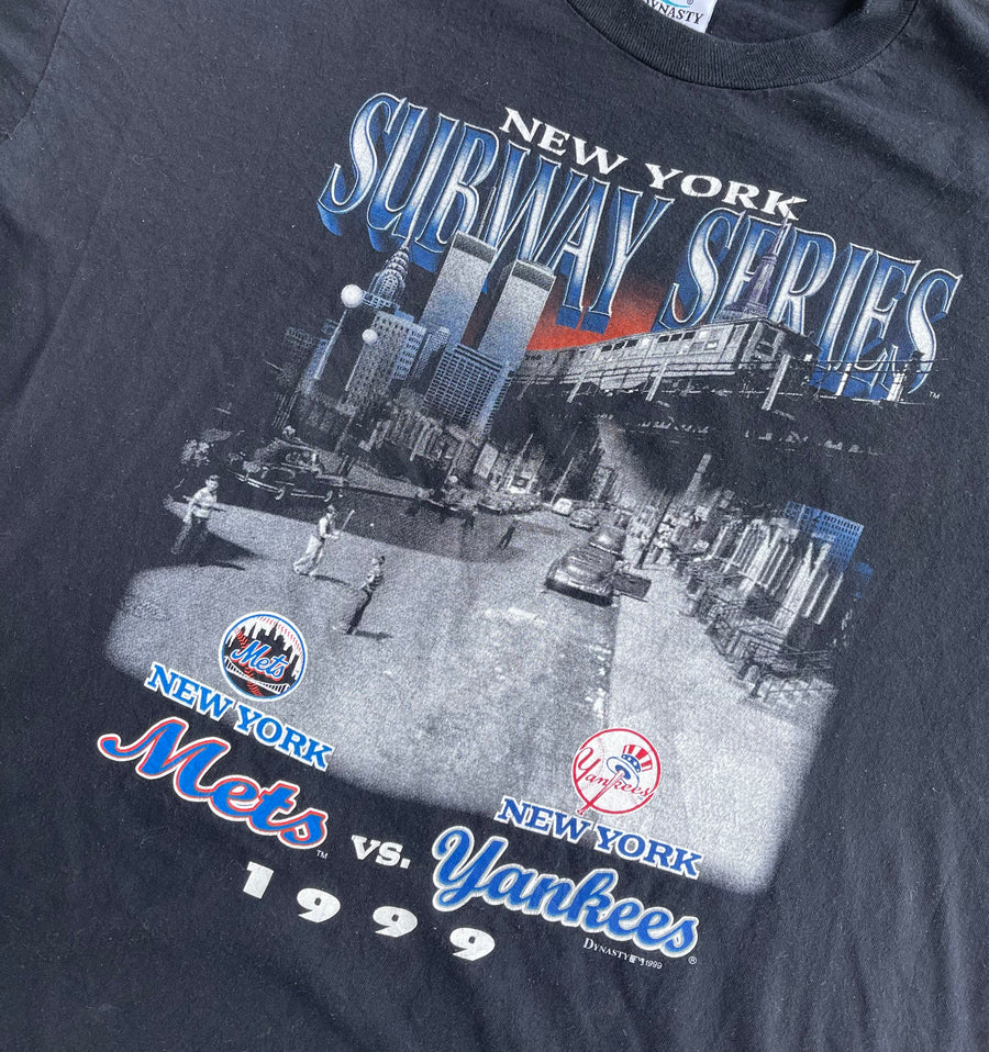 Vintage 1999 Subway Series Mets vs Yankees Tee XL